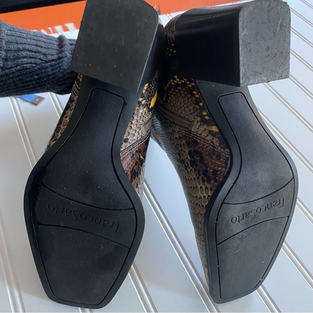 Franco Sarto Snake Print Block Heel Bootie - 8m - image 7